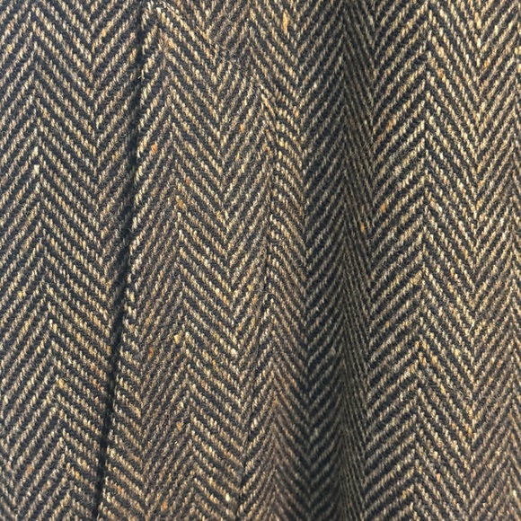 Lands’ End USA 100% Lambs Wool Herringbone Blazer 46R Brown Tweed Sport Coat - Picture 4 of 16